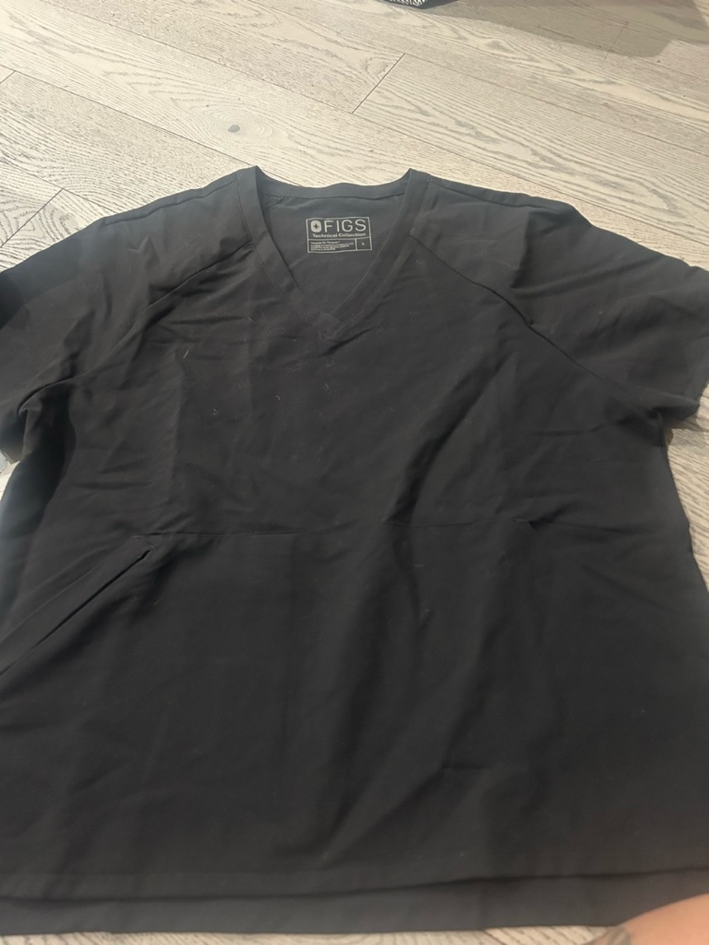 Figs Black V-Neck Medical Top